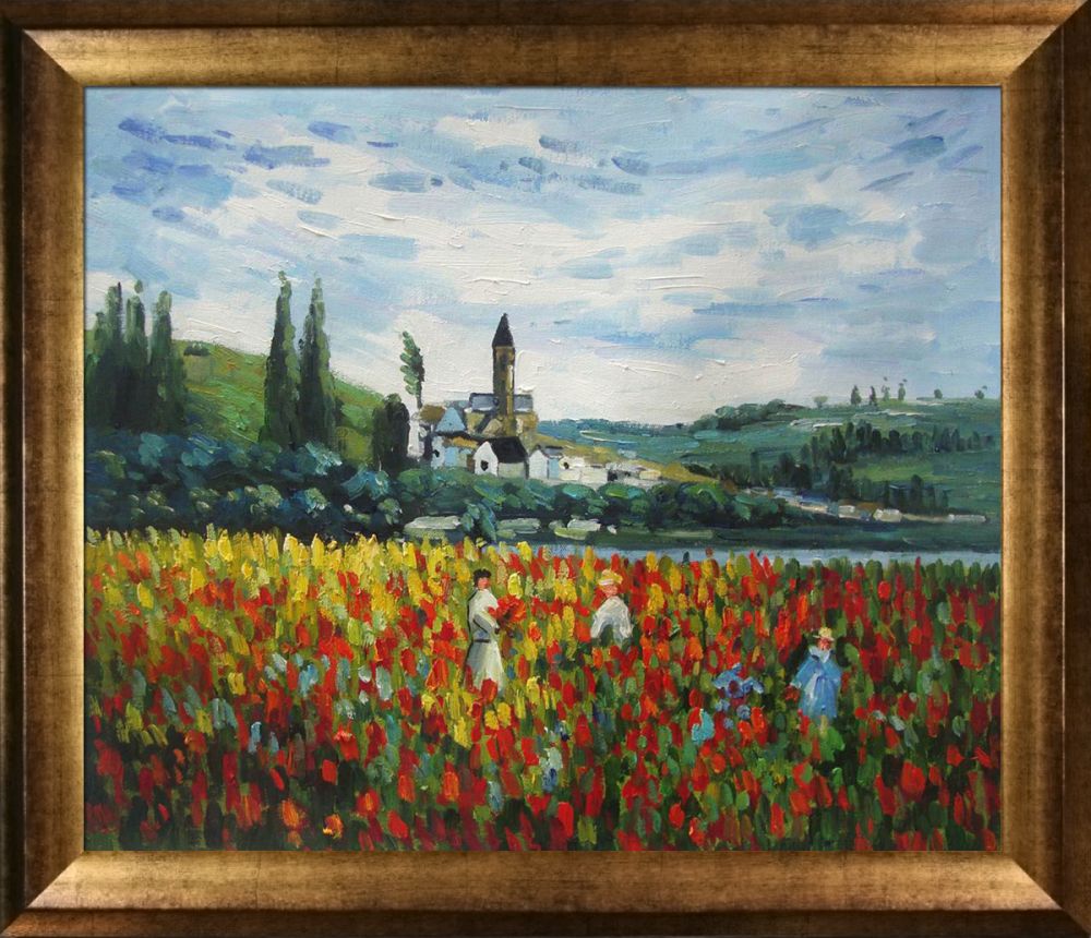 Poppy Field Near Vetheuil Pre-Framed - Athenian Gold Frame 20"X24"