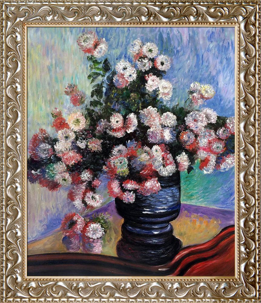 Chrysanthemums Pre-Framed - Rococo Silver 20"X24"