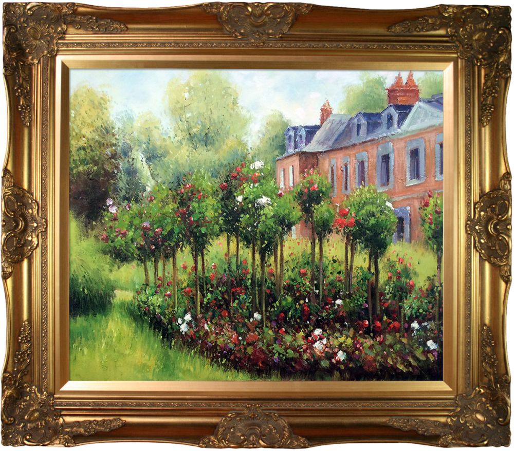 The Rose Garden at Wargemont, 1879 Pre-framed - Victorian Gold Frame 20"X24"