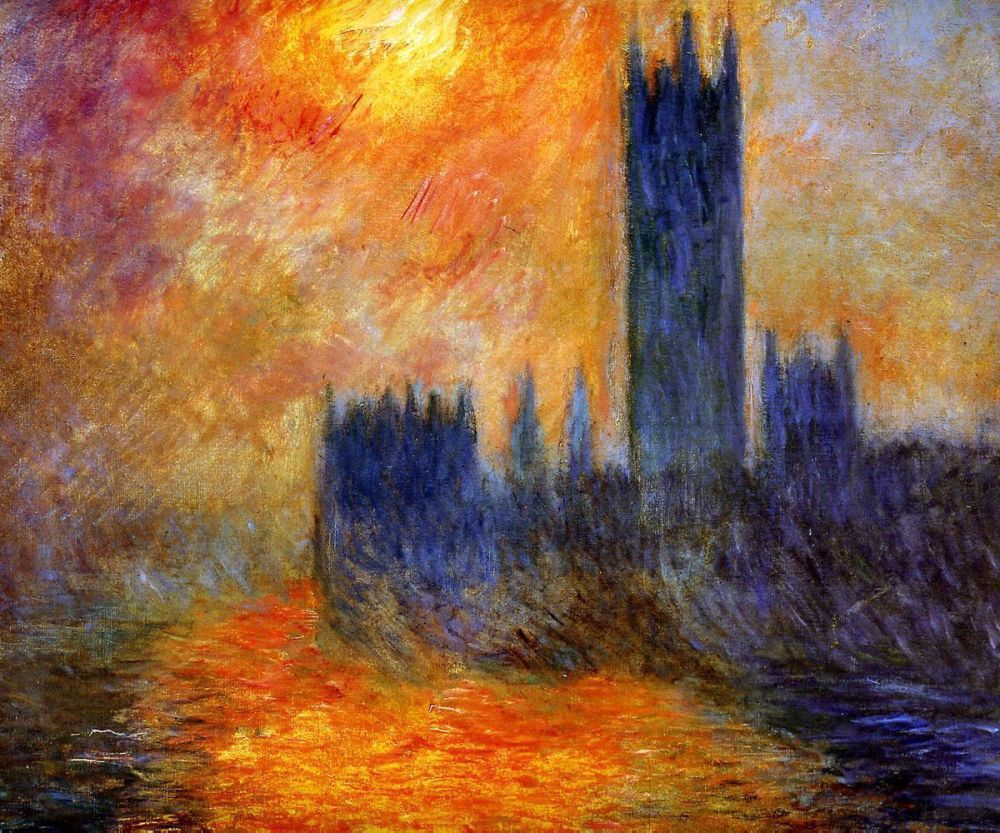 London. The Houses of Parliament (Sun Breaking through the Fog)