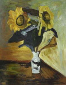 Vase of Sunflowers