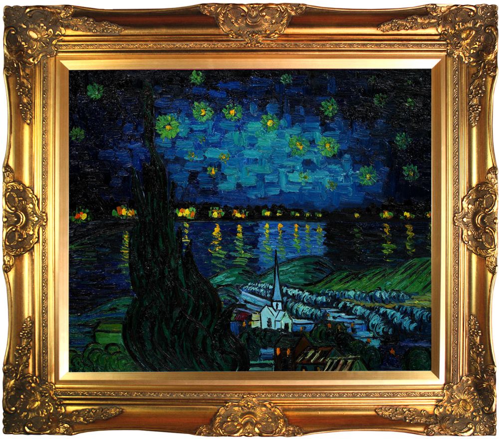 Starry Rhone Collage Pre-Framed - Victorian Gold Frame 20"X24"