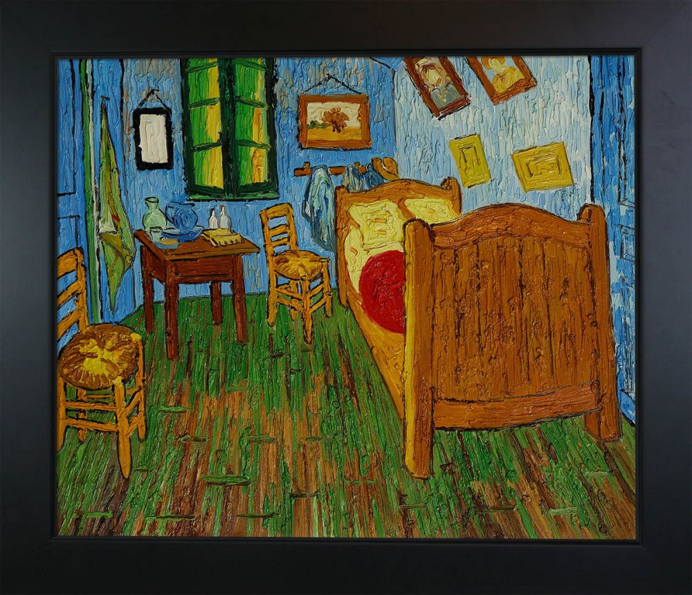 Bedroom At Arles Pre-Framed - New Age Black Frame 20"X24"