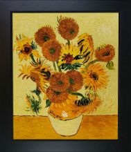 Vase with Fifteen Sunflowers Pre-Framed
