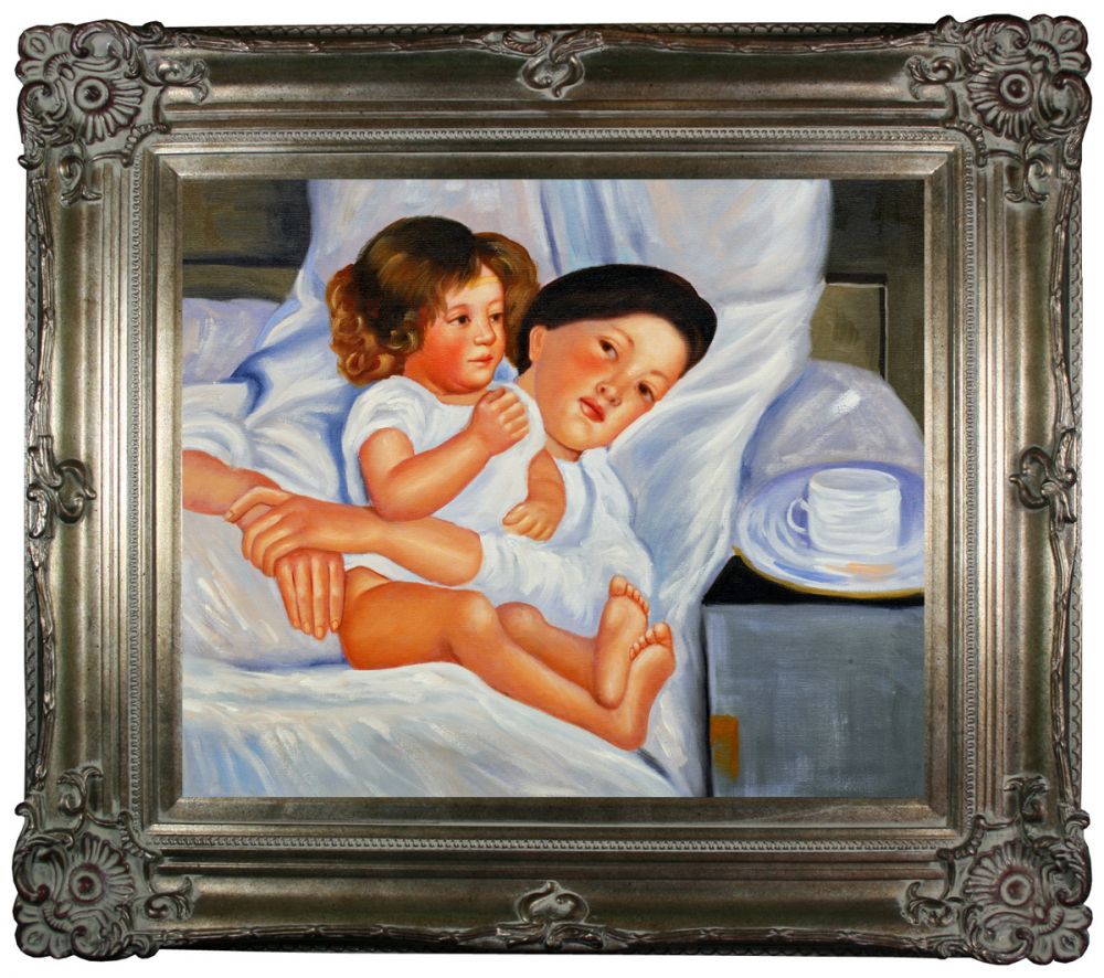 Breakfast in Bed Pre-Framed - Renaissance Champagne Frame 20"X24"