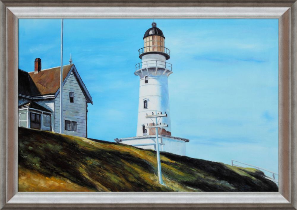 Light at Two Lights Pre-Framed - Athenian Silver Frame 24"X36"