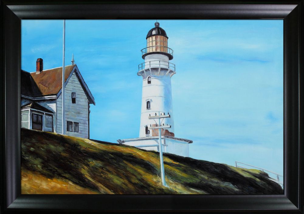 Light at Two Lights Pre-Framed - Black Matte Frame 24"X36"