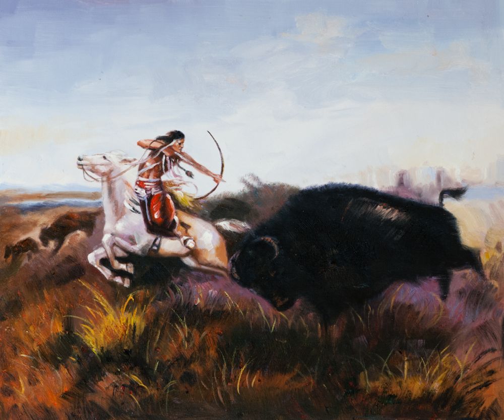 Indians Hunting Buffalo