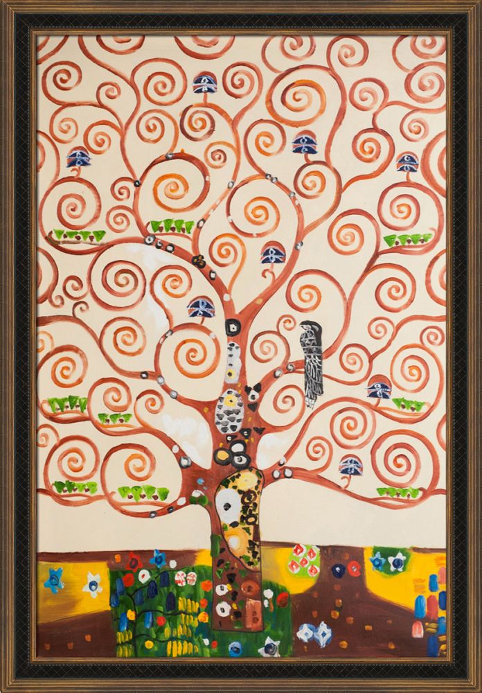 Tree of Life Pre-Framed - Cottage Oak 24"X36"