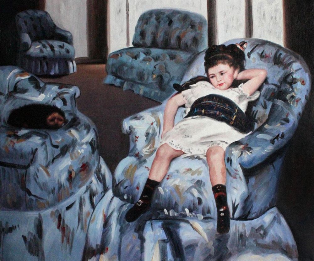 Little Girl in a Blue Armchair