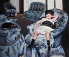 Little Girl in a Blue Armchair