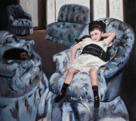 Little Girl in a Blue Armchair