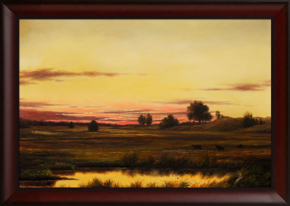 Sunset Rhode Island Pre-Framed - Oxblood Scoop 24