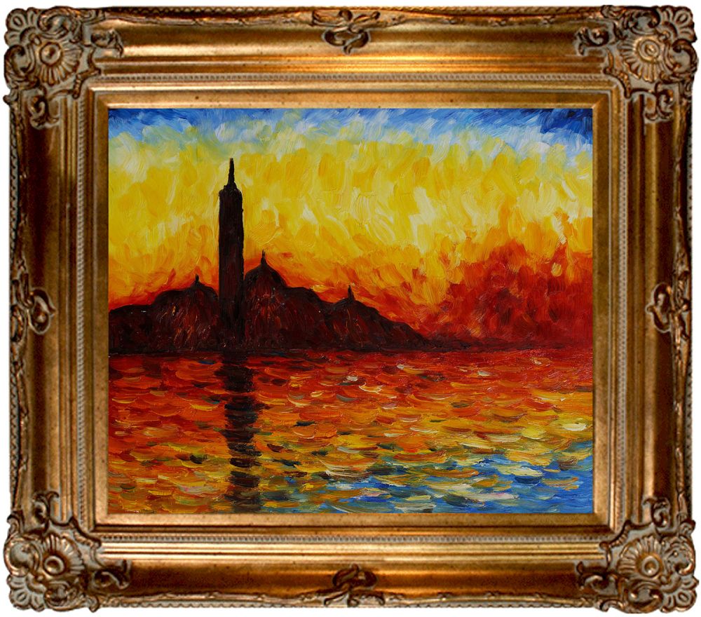 San Giorgio Maggiore by Twilight Pre-Framed - Renaissance Bronze Frame 20"X24"
