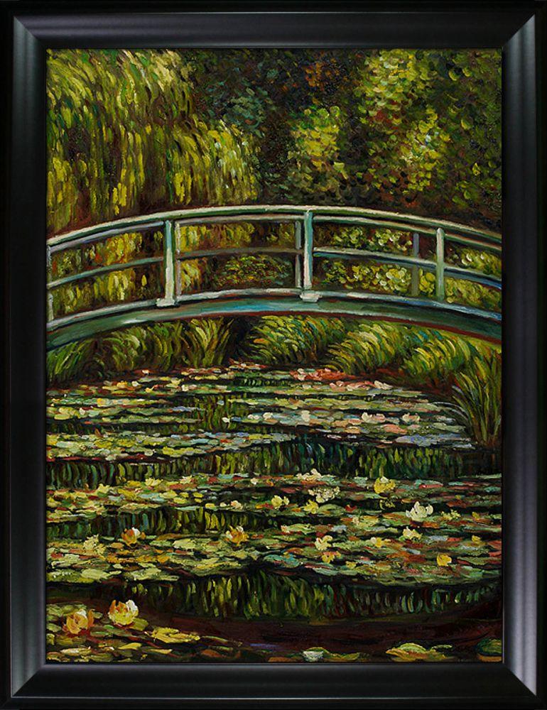 White Water Lilies, 1899 Pre-Framed - Black Matte Frame 36"X48"