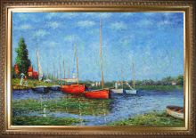 Red Boats at Argenteuil Pre-Framed