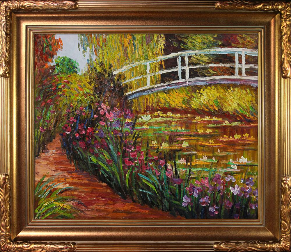 The Japanese Bridge Pre-Framed - Florentine Gold Frame 20"X24"