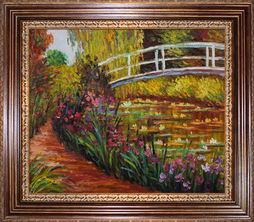 The Japanese Bridge Pre-Framed - Vienna Red Frame 20"X24"