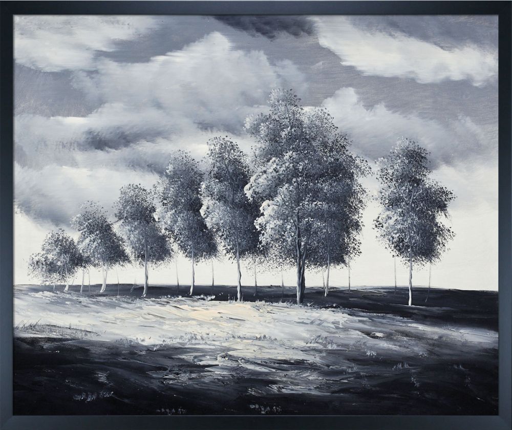 Grey Afternoon Pre-Framed - Studio Black Wood Frame 20"X24"