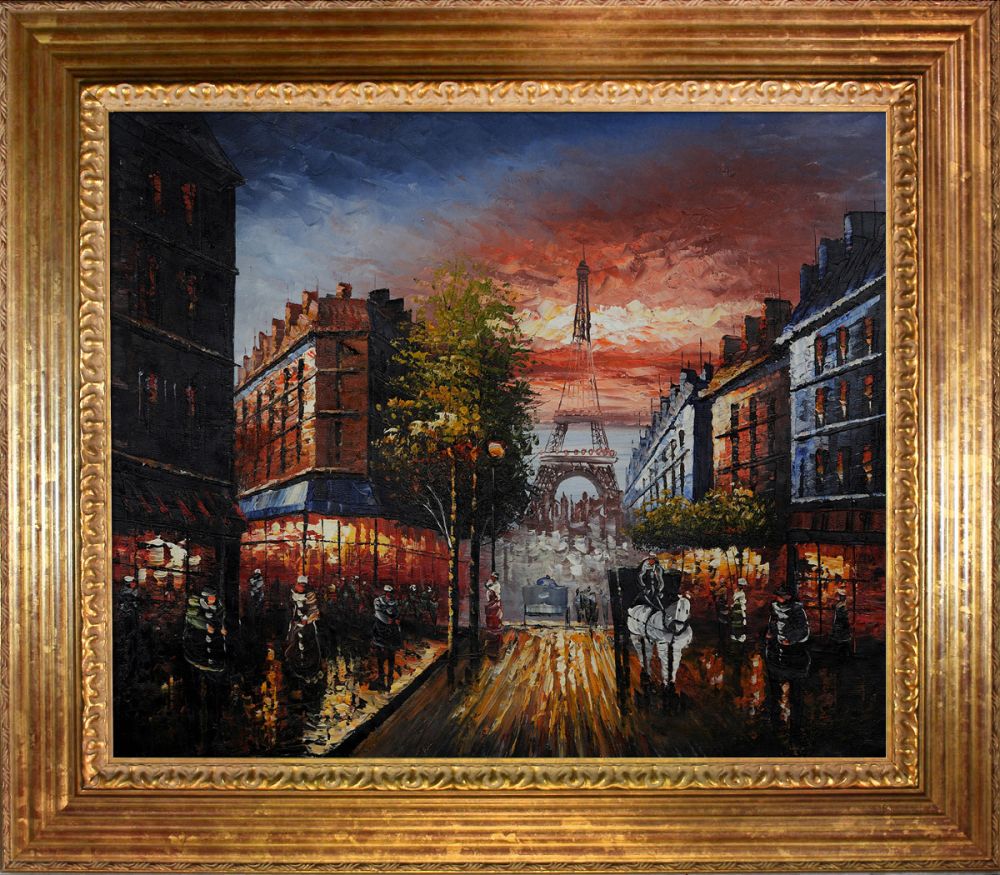 Au Revoir To The Light or Paris II Pre-Framed - Vienna Gold Leaf Frame 20"X24"