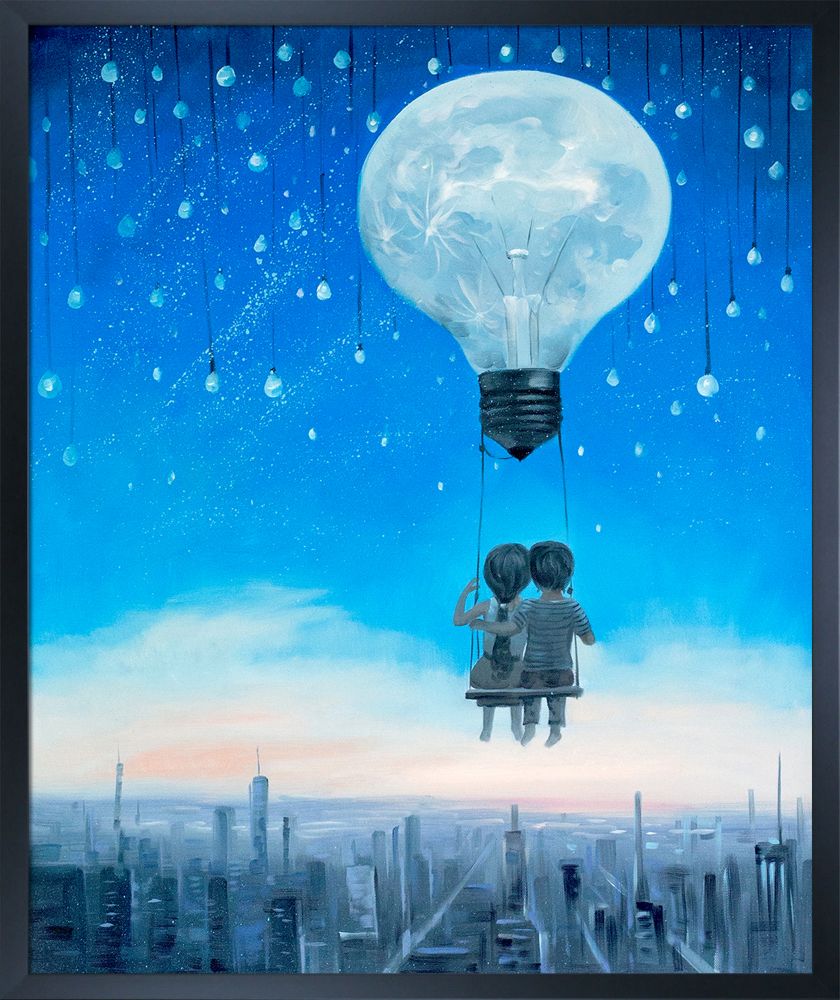 Our Love Will Light The Night Reproduction Pre-framed - Studio Black Wood Frame 20"X24"