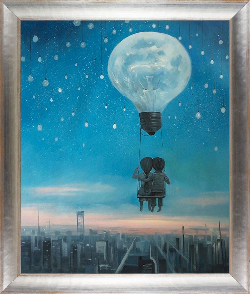 Our Love Will Light The Night Reproduction Pre-Framed - Spencer Rustic 20" X 24"