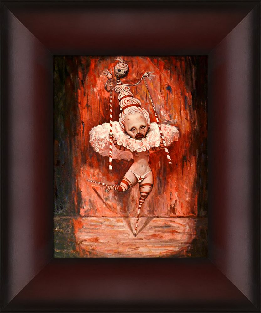 Happy Feet by Adrian Borda Pre-Framed Canvas Print - Oxblood Scoop 8