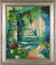 Escalier Fleuri Reproduction Pre-Framed