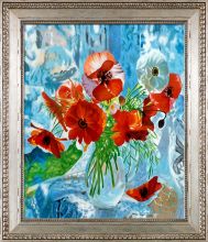 Still Life with Poppies Reproduction Pre-Framed