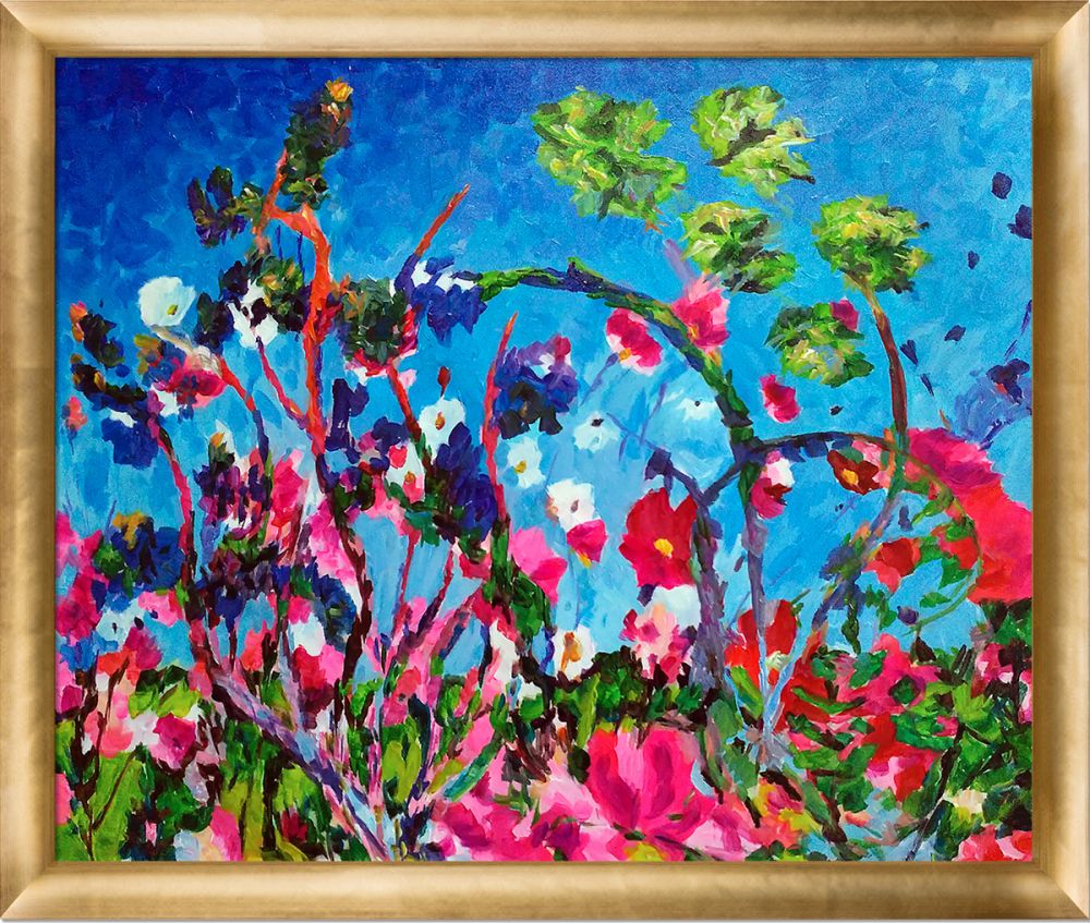 Bright Meadow Reproduction Pre-Framed - Gold Luminoso Frame 20"X24"