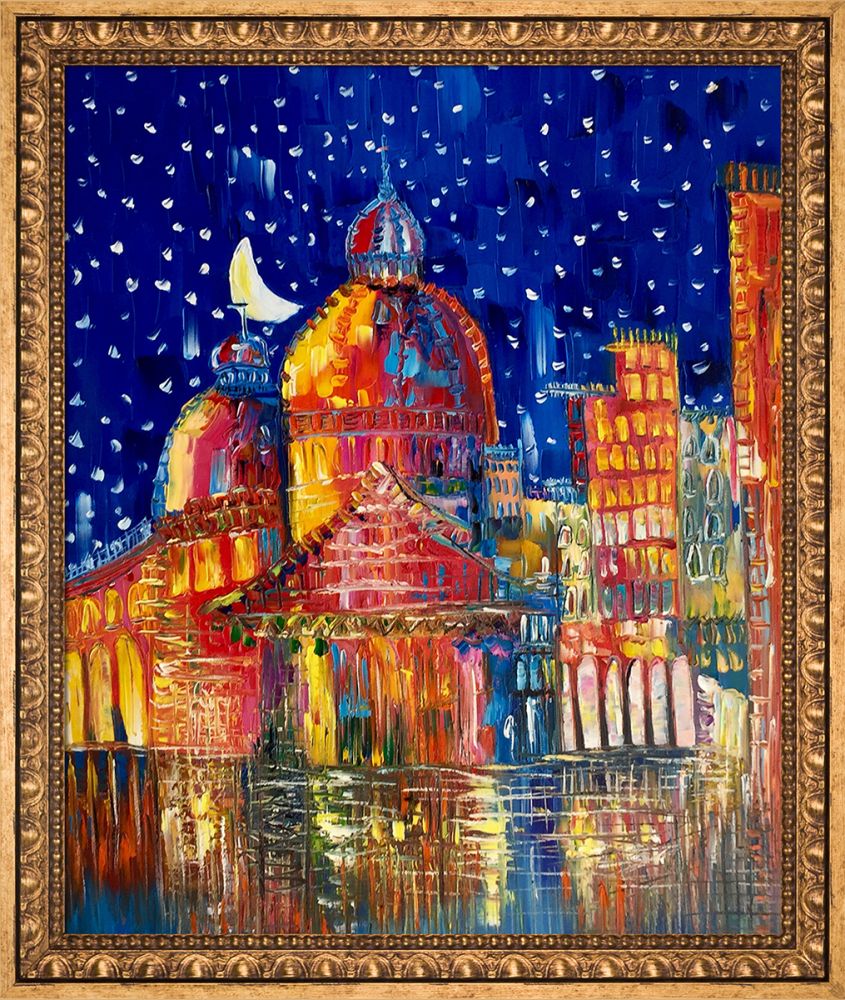 Moon (Venice) II Reproduction Pre-Framed - Versailles Gold Frame 20" X 24"