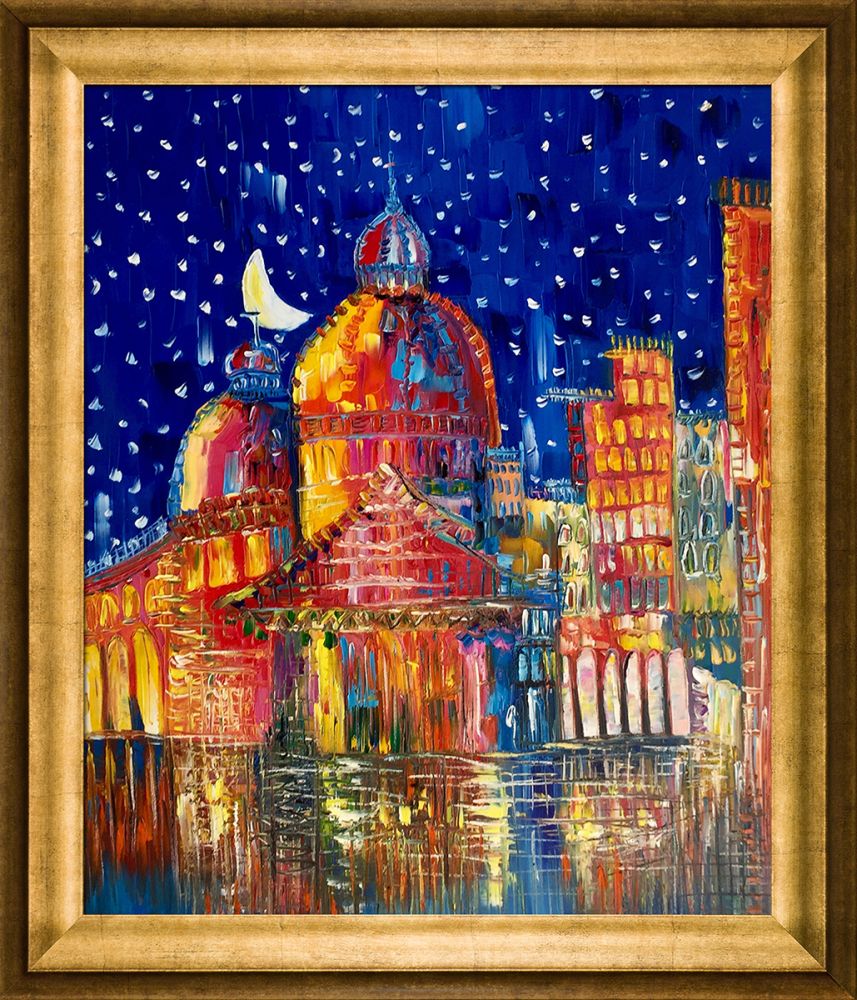Moon (Venice) II Reproduction Pre-Framed - Athenian Gold Frame 20"X24"