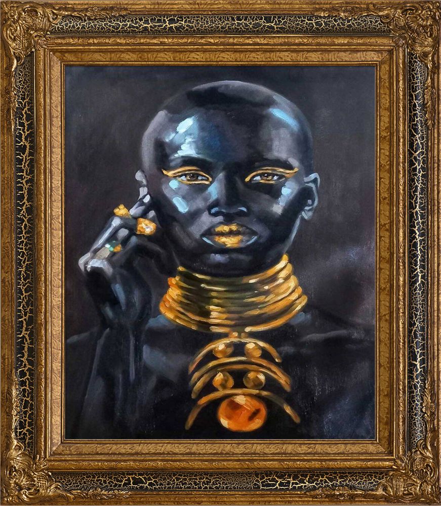 In Gold Reproduction Pre-framed - Black Crackle King Frame 20"X24"