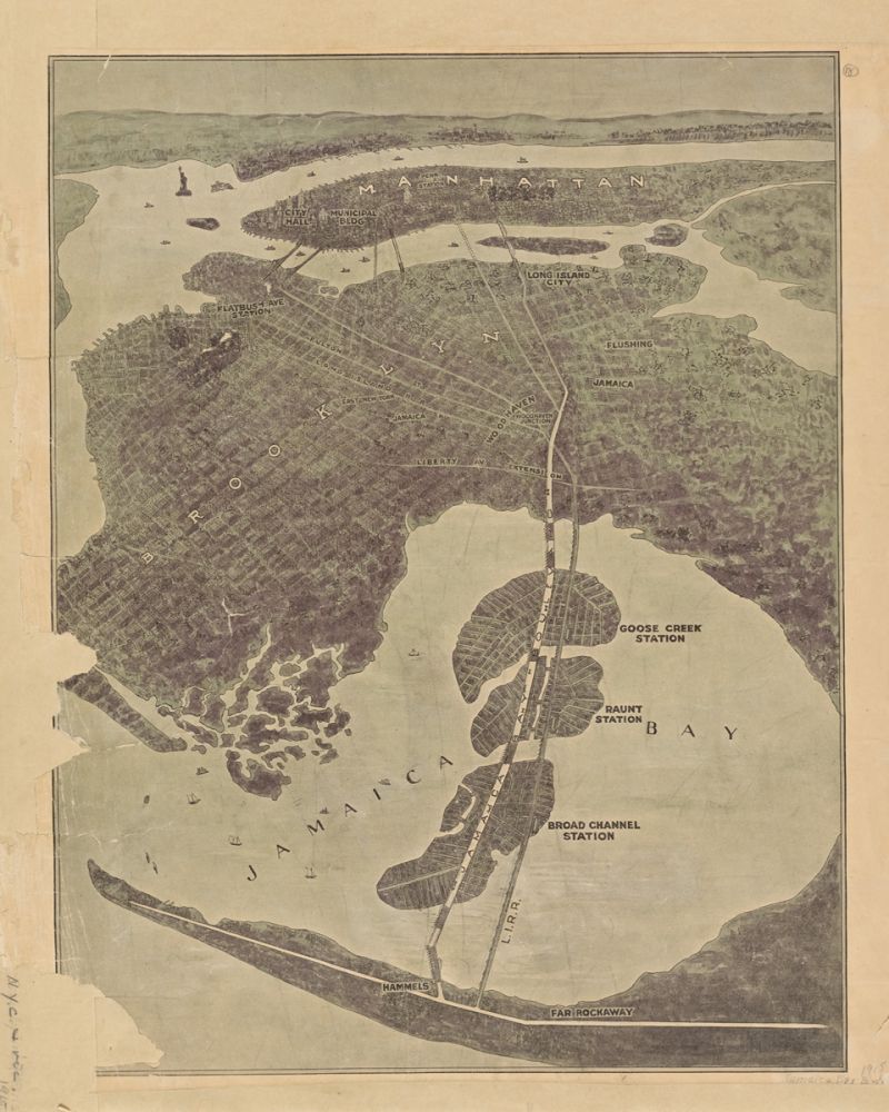Bird's Eye View of New York, Showing Jamaica Bay