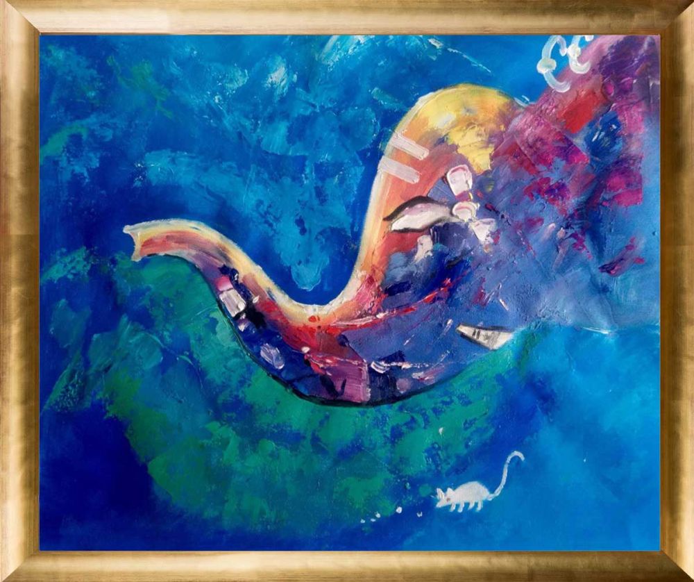 Ganesha Reproduction Pre-Framed - Gold Luminoso Frame 20"X24"