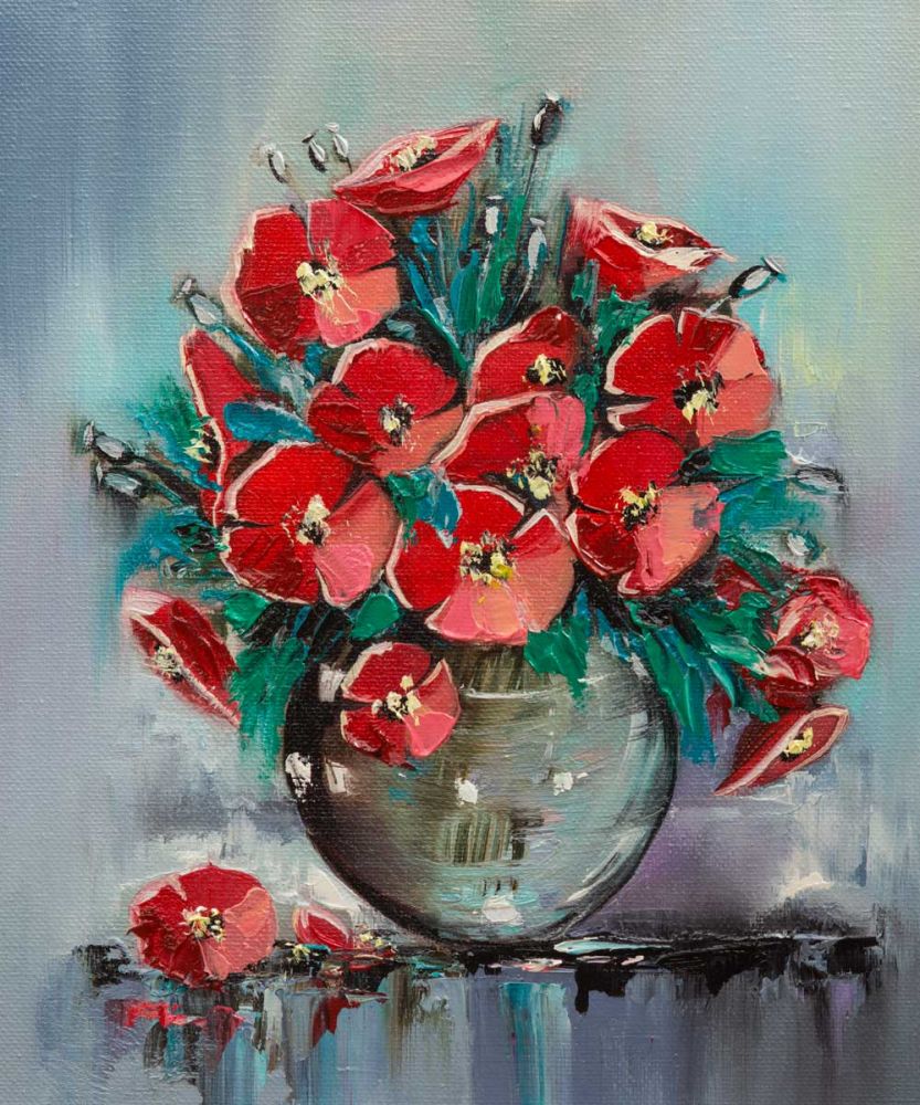 Red Poppies in a Vase