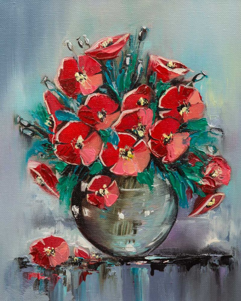 Red Poppies in a Vase