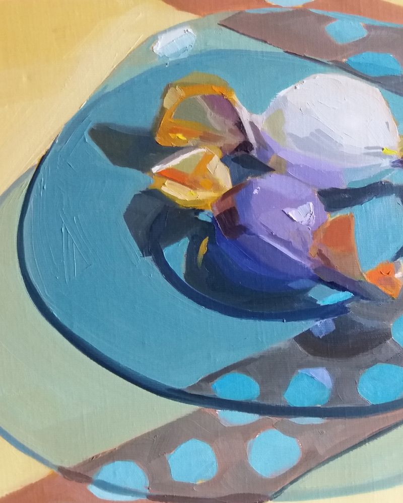 Candies on a Blue Plate