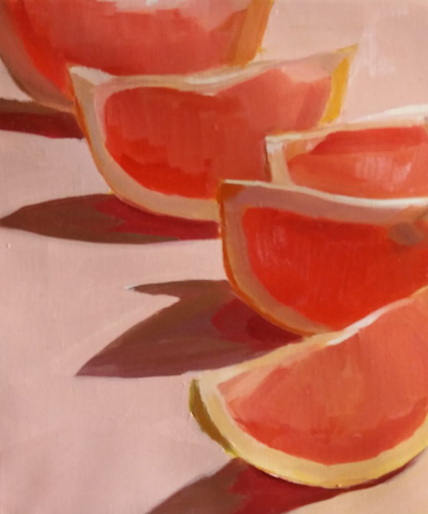 Lined up Grapefruits