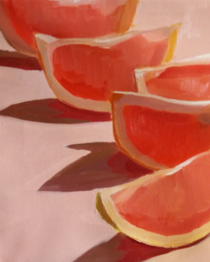 Lined up Grapefruits