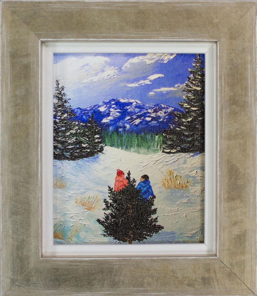 Bringing Home the Tree Pre-Framed Miniature