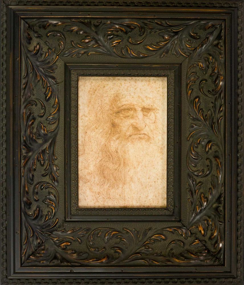 Portrait of a Man in Red Chalk Pre-Framed Miniature