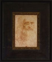 Portrait of a Man in Red Chalk Pre-Framed Miniature