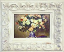 Chrysanthenums and Japanese Fan Pre-Framed Miniature