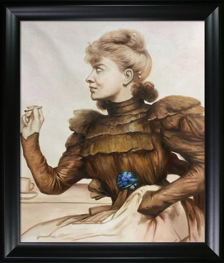 After Lunch (Apres Dejeuner) Pre-framed - Black Matte Frame 20"X24"