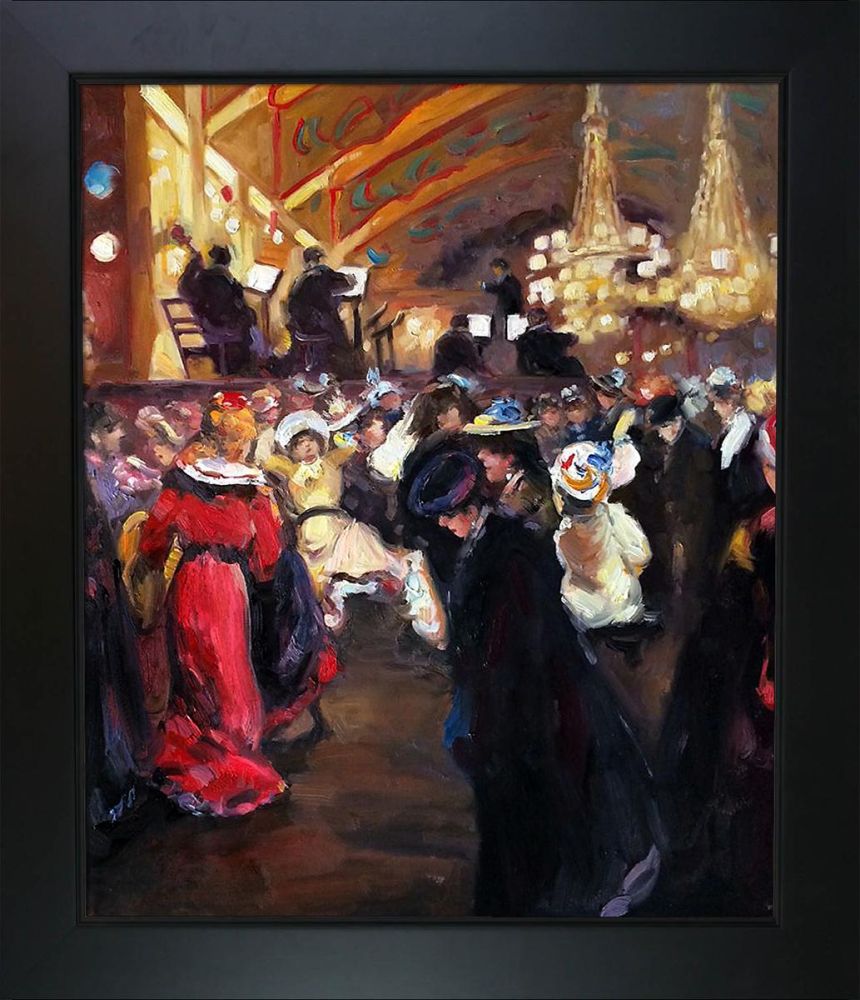 Le Bal au Moulin-Rouge Pre-Framed - New Age Black Frame 20"X24"