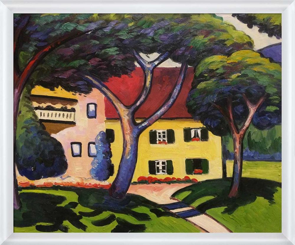 House in a Landscape Pre-Framed - Moderne Blanc Frame 20" X 24"