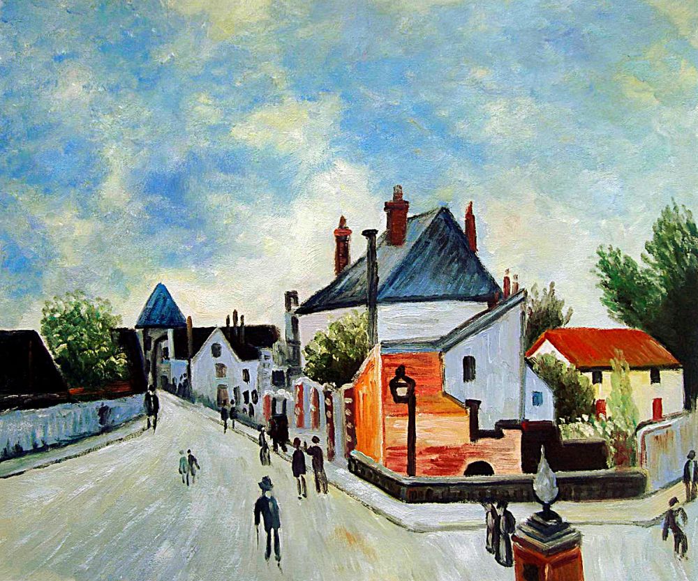 Street in Moret (Porte de Bourgogne from across the Br