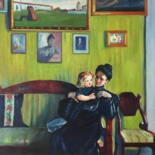Portrait of Y.E. Kustodieva with Daughter Irina