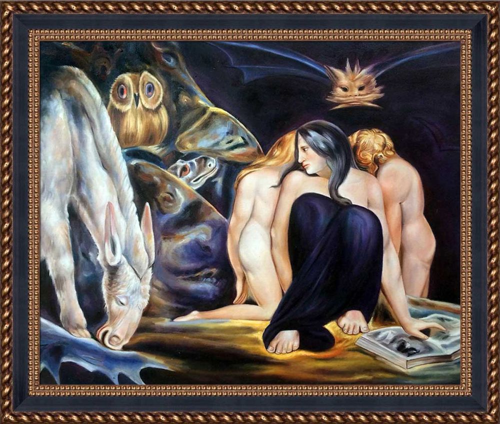 The Night of Enitharmon's Joy, 1795 Pre-Framed - Verona Black and Gold Braid 20" X 24"